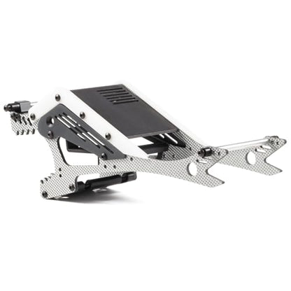 Wolf-Head Carbon Fiber LCG Chassis Kit, Silver Rails | With 3D Printed Panels Electronics Tray, Forward Angled Delrin Skid Plate, for 1/10 RC Crawler 1.9S Cheater Rigs Comp Builds - color: Silver Kit