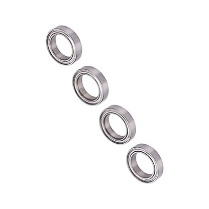 RC Ball Bearings Kit, 12mm Inner Diameter, Stainless Steel, Set of 4, for 1/10 RC Crawler Vehicles