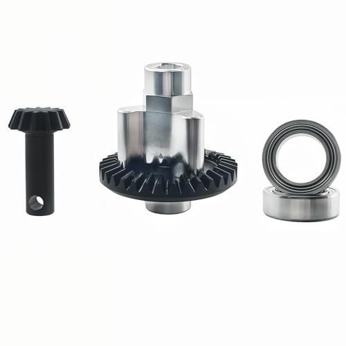 Hardened Steel Bevel Gear Set 13T/33T for 1/12 RC Car Axle, Metal Differential Bevel Gears with Bearings Upgrade
