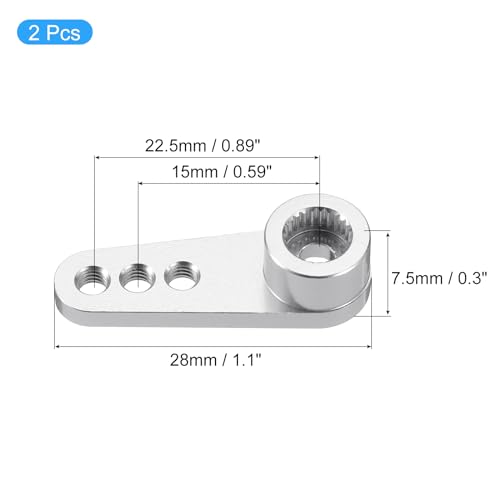 MECCANIXITY Aluminum Alloy 25T Steering Servo Single Arm Horn Silver for DIY RC Car/Boat/Airplane Boat Accessories 2 Pcs - color: Silver