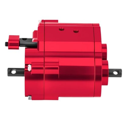 for Axial for SCX10 90046 D90 1/10 Rc Crawler Car Metal 2-Speed 48P Transfer Case Transmission Gearbox Upgrade Parts RC Car Repair Kit - color: Red