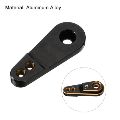 MECCANIXITY 2pcs Aluminum Alloy 25T Steering Servo Arm Horn Gold/Silver for 1/10 RC Car/Boat/Airplane Boat Accessories - color: Gold/Silver