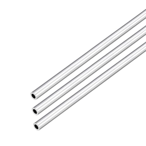 DMiotech 3Pack (3mm OD x 2mm ID) 6063 Aluminum Round Tube 300mm Length Industry Metal Tubing for Machinery Frame Construction DIY Projects - size: 3mm x 2mm x 300mm