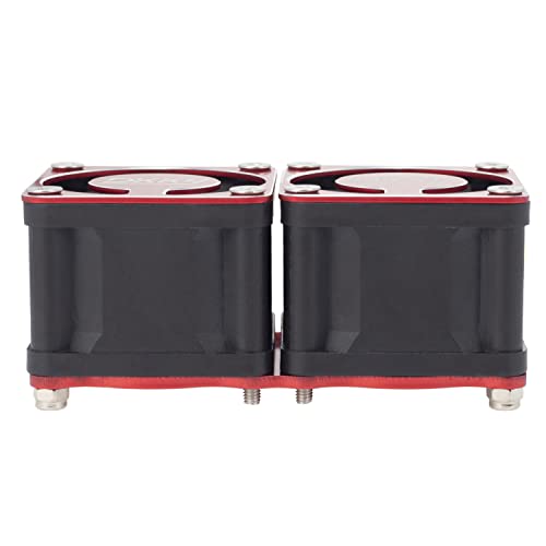 DKKY RC Motor Cooling Fan Heatsink 2Pcs DIY Kit for TRX4 ARRMA Axial 1/10 1/8 1/5 RC Model Car Upgrade Parts (Red) - style: Red