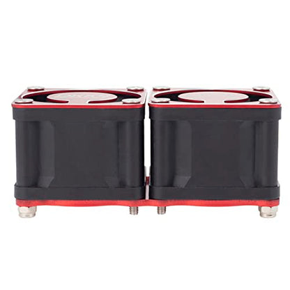 DKKY RC Motor Cooling Fan Heatsink 2Pcs DIY Kit for TRX4 ARRMA Axial 1/10 1/8 1/5 RC Model Car Upgrade Parts (Red) - style: Red