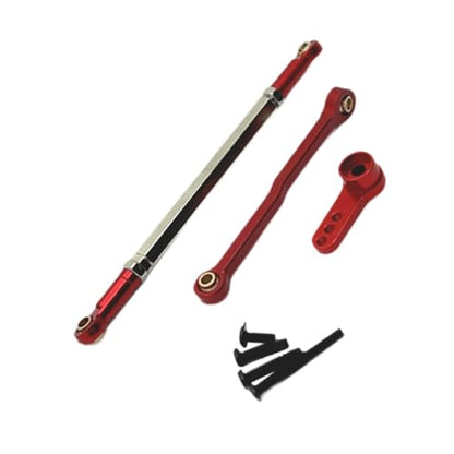 Servo Link Rod Metal Steering Rod High Strength RC Car Push Rods Linkage Rod End for 1:12 99S MN78 Trucks DIY, red - color: Red