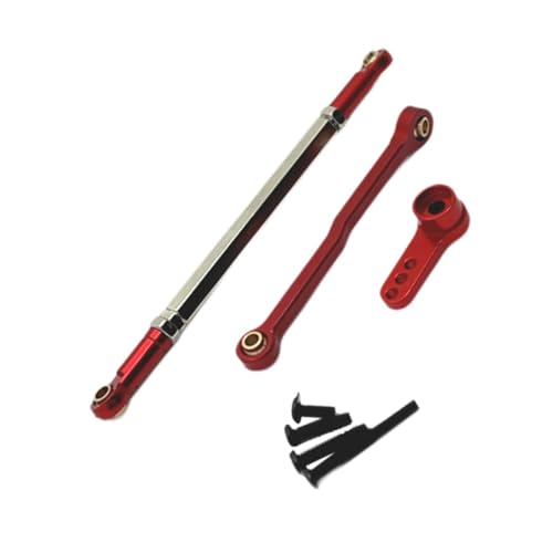 Servo Link Rod Metal Steering Rod High Strength RC Car Push Rods Linkage Rod End for 1:12 99S MN78 Trucks DIY, red - color: Red