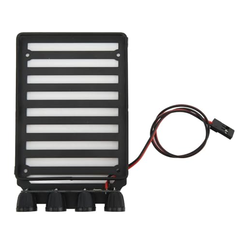 RC Roof Rack Luggage Carrier with 4 LED Lights RC Car Rack Lights Luggage Rack for Axial SCX24 1/24 RC Crawler Accessories (Round Lamp) - size: Round Lamp