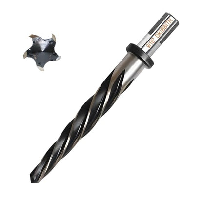9/16" Bridge Construction Reamer Drill Bit, M2 HSS Taper Chucking Reamer for Steel Alloy Metal Wood Plastic, 1/2" Non-Slip Shank, 5-Spiral Flutes Car Reamer, to Align or Enlarge Holes, 14mm - size: 9/16"
