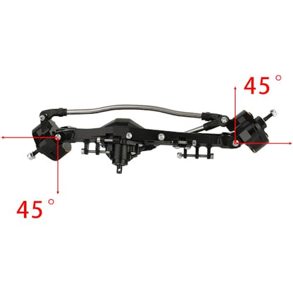 CNC Machined Aluminum Front & Rear Offset Portal Axle with Brass Counterweight for 1/10 RC Crawler Axial Capra 1.9 UTB AXI03004 LCG Chassis Cheater Rigs Upgrades