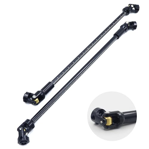 SCX10 Drive Shaft 2pcs 68-229mm Cut to Length Stainless Steel Driveshaft for 1/10 RC Crawler LCG Rig Sportys Scalers GSPEED Capra SCX10 Pro Element DIY SCX10(Black) - color: Black