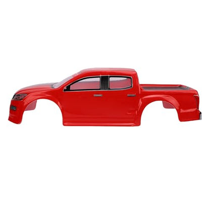Vikye 1/10 RC Truck Body Shell, Lightweight Clear Pattern Replacement RC Car Shell with Precise Fit, for 26cm Wheelbase Remote Control Vehicles (Red) - color: Red