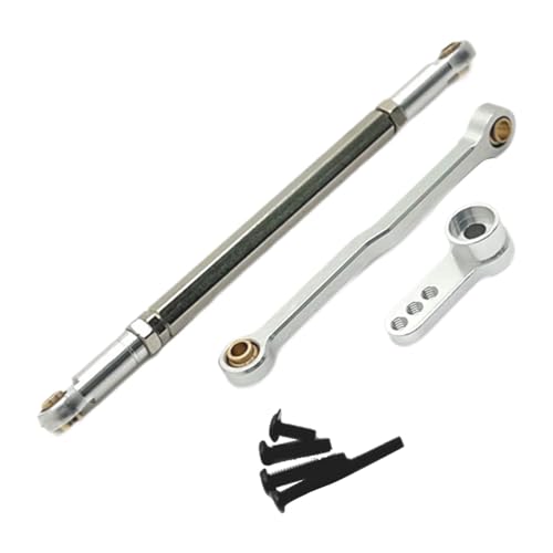 Servo Link Rod Metal Steering Rod High Strength RC Car Push Rods Linkage Rod End for 1:12 99S MN78 Trucks DIY, Silver - color: Silver