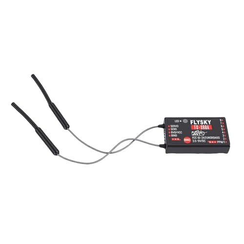 Hylukono Flysky FS-SR8A 8CH Receiver with Dual Antenna, 2.4GHz ANT Remote Control Receiver Protocol for FS-ST8 RC Transmitter Remote Control Airplanes, Helicopters, Cars, Boats, and Robotics