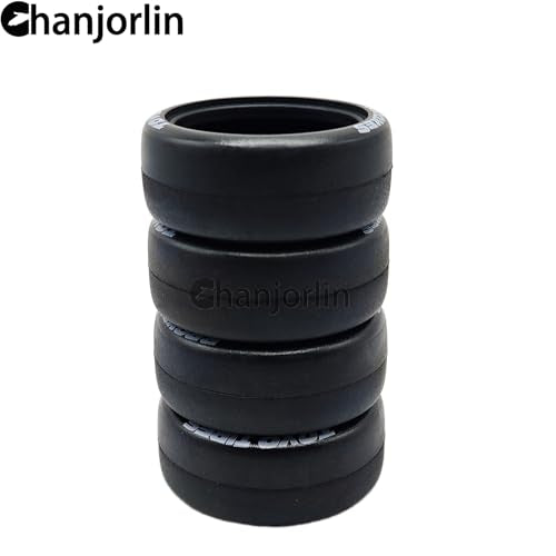1/10 RC Drift Wheels Tires OD 2.56" Hard Drift Racing Smooth Tread Tyres For 1:10 1/12 Rally Street On Road Car TT01 TT02 Traxxas XV02 XV01 TA06 HPI KYOSHO PTG2 1/10 Touring Wheels 4PCS