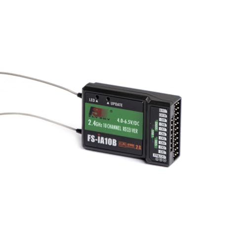 JeeFly RC Receiver FS-iA10B 10-Channel 2.4GHz Remote Control Receiver with iBus/PPM Dual Antenna AFHDS2 Compatible with FS-i6/i6S/i10 Transmitters for RC Drones, Airplanes & Helicopters