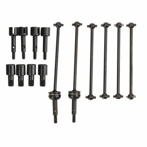 COMODO RC CVD Drive Shaft Set with Dogbone Stub Axles and Cups for 1/12 Scale RC Cars – Steel Replacement Parts