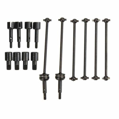 COMODO RC CVD Drive Shaft Set with Dogbone Stub Axles and Cups for 1/12 Scale RC Cars – Steel Replacement Parts