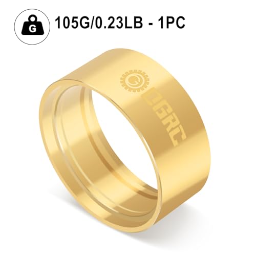 OGRC 1.9 Brass Inner Beadlock Clamp Ring 1/10 Wheel Weights for SCX10 TRX4 | 105g/PC, 420g Total Weights, Fits 1.9 Wheel Rim, for Axial Redcat RC4WD Wltoys RC Crawler - color: Gold