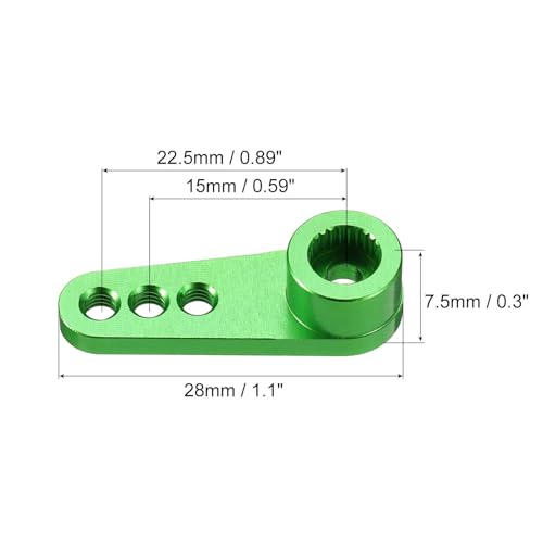 MECCANIXITY Metal 25T 25 Teeth Steering Servo Single Arm Horn Green for DIY RC Car/Boat/Airplane Boat Accessories - color: Green