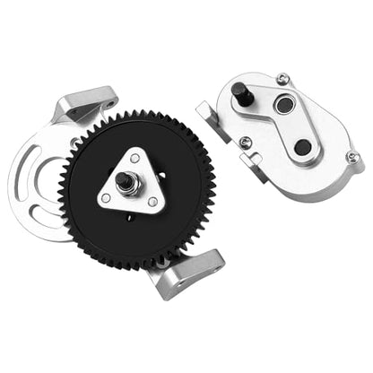 LCG Metal Prefixal Gearbox Set with 30% Overdrive Gear Front Motor Transmission Transfer Case for Axial 1/10 RC Crawler SCX10 I II 90046 Capra TRX4 Upgrades (Silver) - color: Silver