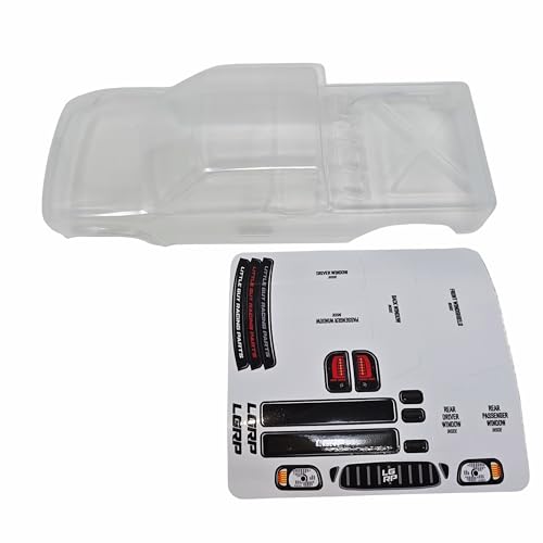 LGRP X-Factor Short Bed Body for 1/24 and 1/18 RC Cars, Universal Fit for Most SCX18 SCX24, >Clear< Body with Sticker Sheet | Short