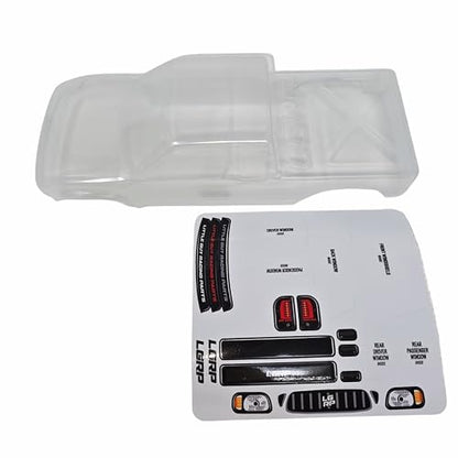 LGRP X-Factor Short Bed Body for 1/24 and 1/18 RC Cars, Universal Fit for Most SCX18 SCX24, >Clear< Body with Sticker Sheet | Short
