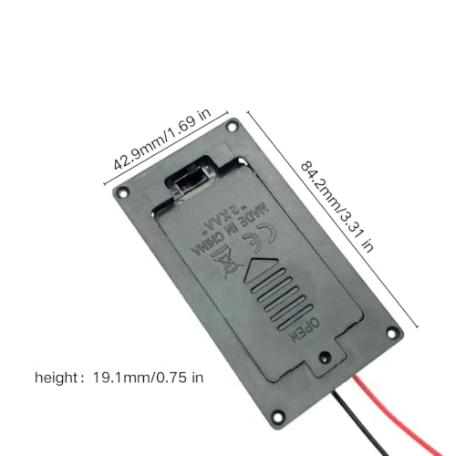4Pcs Chassis Mount Battery Holder with Cover and Wires for 3V AA 2 Cell, 2 x 1.5V AA Battery Power Case Plastic Box with Switch (2AA Chassis Mount) - size: 2AA chassis mount