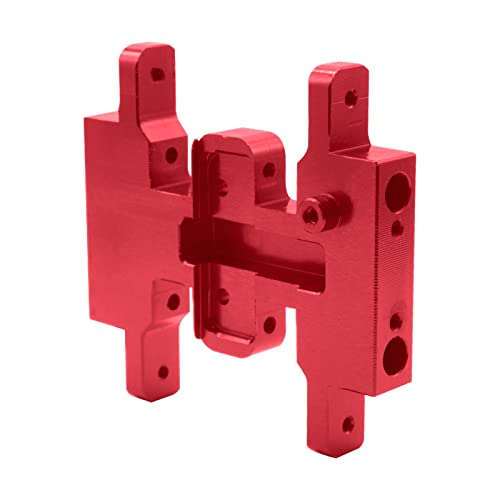 OGRC Aluminum Alloy Gearbox Mount Transmission Plate Gearbox Base Upgrade Parts for SCX24 C10 JLU Deadbolt Gladiator Bronco Axial 1/24 Crawler Car (Red) - color: Red