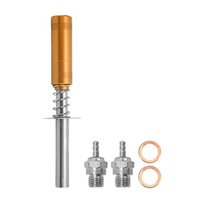 Glow Plug Igniter RC Starter Kit with N3 Glow Plug, RC Engine Igniter for Methanol Fuel Oil Powered Vehicles, Aluminum Alloy Glow Plug Starter for HSP 80103 RC Car, Aircraft, Ships (Gold) - color: Gold