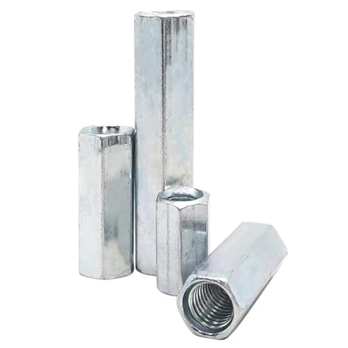 M10-1.5 x 32mm Long Rod Metric Hex Coupling Galvanized Carbon Steel Hex Threaded Rod Coupler for Furniture, Electronic, Industrial 15 Pcs - size: M10-1.5x32mm（15 Pcs）