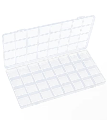 IOOLEEM Bead Organizer Box, 32 Grids Plastic Organizer Container Storage | Clear Dividers for bead arts and crafts for beading & jewelry storage & small items arts and crafts. - size: 32 Grids (1 pack)