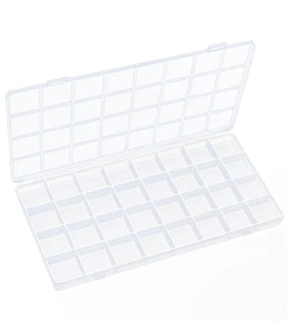 IOOLEEM Bead Organizer Box, 32 Grids Plastic Organizer Container Storage | Clear Dividers for bead arts and crafts for beading & jewelry storage & small items arts and crafts. - size: 32 Grids (1 pack)