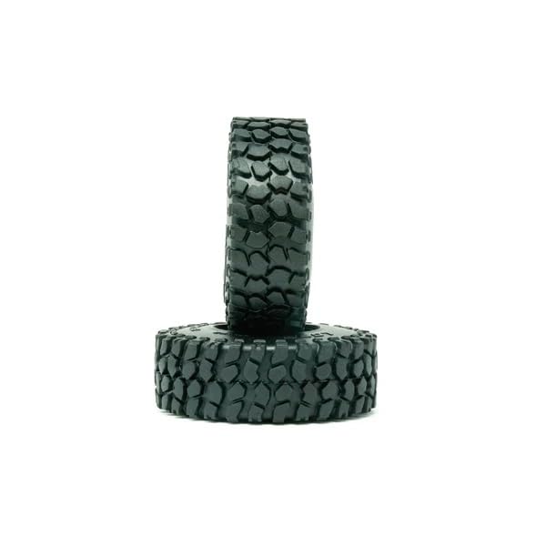 Little Guy Racing Parts Black Label M/T (57mm) 1.0 Inch Tires Compatible with 1/24 RC Axial SCX24, RGT, Element, Enduro, URUAV (4 Tires per Order), Black, 57mmx19mmR1 + Free LGRP Sticker