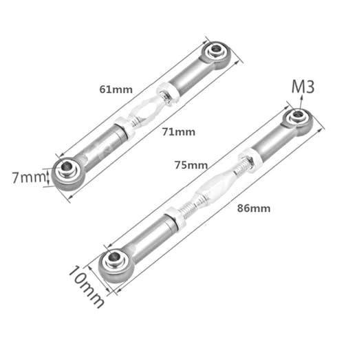 Compatible with Redcat for Traxxas for HSP for ZD for Racing for HPI 1/10 RC Car Truck 6Pcs 71-86mm Turnbuckle Rod Steering Linkage Linkage