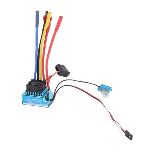 80A Brushless ESC, Water Proof Brake Power Regulation Electronic Speed Controller with 4mm Banana Female Plug for 1/10 RC Car RC Boat
