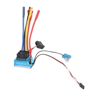 80A Brushless ESC, Water Proof Brake Power Regulation Electronic Speed Controller with 4mm Banana Female Plug for 1/10 RC Car RC Boat