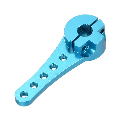 MECCANIXITY 3 Pcs Aluminum Servo Horn Long 25T Steering Arm 46mm Length Sky Blue Suitable for DIY RC Car/Boat/AirplanesBoat Model Accessories with M2.5 Screws - color: Sky Blue
