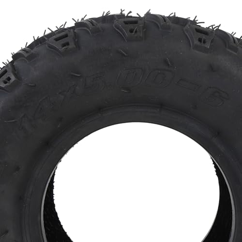 KIMISS 14x5.00-6 Tubeless Vacuum Tire for ATV, UTV & Cart, All Terrain Front Wheel with Rim, 6" Rubber Tire for Off Road Go Kart & Mini Bike