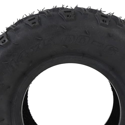 KIMISS 14x5.00-6 Tubeless Vacuum Tire for ATV, UTV & Cart, All Terrain Front Wheel with Rim, 6" Rubber Tire for Off Road Go Kart & Mini Bike