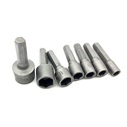 Power Nuts Driver Drill Bit Tools Set Metric Socket Wrench Screw 1/4'' Driver Hex Keys 14PCS - size: One Size