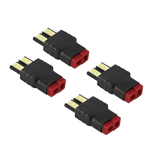 FLY RC 4pcs T Plug RC Lipo Battery Connector Adapter Compatible with Slash/Rustler/Stampede/Bandit/E Revo NiCd NiMH Battery - style: T Female to TR Male