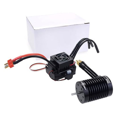 Aluminum Waterproof Brushless Motor F540 4370KV w/60A ESC Combo Set Upgrade Parts for 1/10 1/12 RC Car
