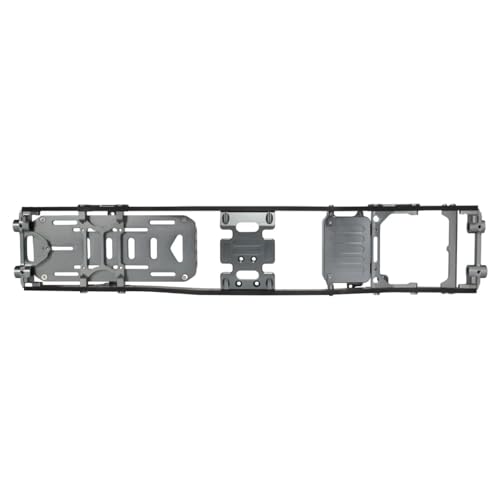 SCX10 Chassis Set for 1/10 RC Crawler w/Carbon Fiber Rails Metal Brace Skid Plate Adjustable Shock Mount Radio Box Battery Tray (Gray Set) - color: Gray Set