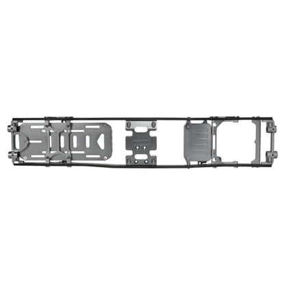 SCX10 Chassis Set for 1/10 RC Crawler w/Carbon Fiber Rails Metal Brace Skid Plate Adjustable Shock Mount Radio Box Battery Tray (Gray Set) - color: Gray Set