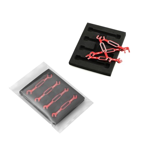 RC Car Wrench Remover ball breakers,4Pcs Wrench 3/3.2/3.5/3.7/4/5/5.5/6Mm Turnbuckle Nut Ball End Joint Remover Universal Tool for RC Car Drone Boat ball breakers (Red) - color: Red