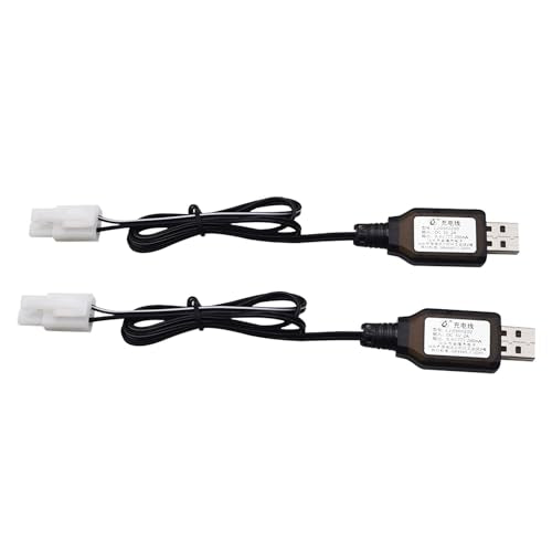 Blomiky 2 Pack 9.6V 200mA NiCD/NiMH Male Standard Tamiya USB Charge Cable for RC Cars Monster Trucks /9.6V Tamiya USB 2