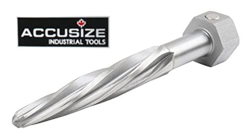 Accusize Industrial Tools 11/16'' Bridge Reamer, Magnetic Hex Shank, Hss Spiral Flutes Aligning Reamers, Car Reamers, 1523-8025 | Magnetic Hex Shank, HSS Spiral Flutes Aligning Reamers, Size: 11/16", Flt Len: 4-1/2", OAL: 6-1/2", Hex Shank Size: 1-1/16" -