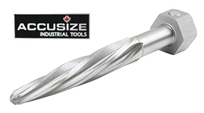 Accusize Industrial Tools 11/16'' Bridge Reamer, Magnetic Hex Shank, Hss Spiral Flutes Aligning Reamers, Car Reamers, 1523-8025 | Magnetic Hex Shank, HSS Spiral Flutes Aligning Reamers, Size: 11/16", Flt Len: 4-1/2", OAL: 6-1/2", Hex Shank Size: 1-1/16" -