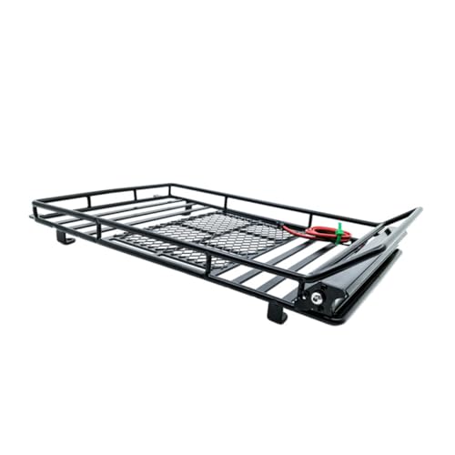 Car Roof Luggage Bracket with Led Light for Crawler Black Storage Rack for Simulation Accessories Lightweight and Luggage Holder - size: 24.80X14.10X2.30CM